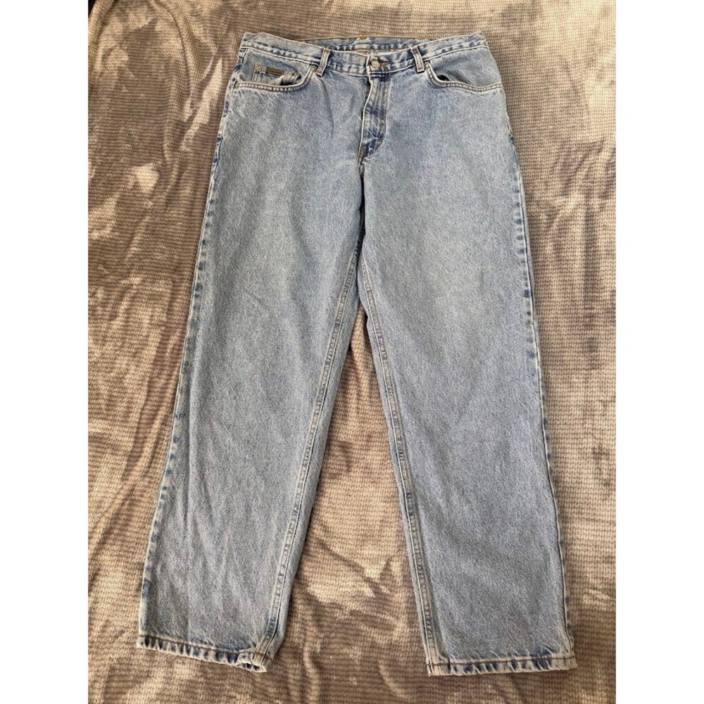 Calvin Klein Jeans Mens 36x30 Light Wash Straight Leg Denim‎ Blue Vintage USA